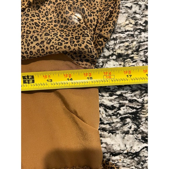 Forever 21 Womens Leopard Print Tiered Ruffle Dress Brown Small Animal Print - Picture 4 of 4